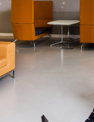 Poured resin office floors