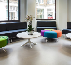 Poured resin office floors