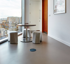 Poured resin office floors