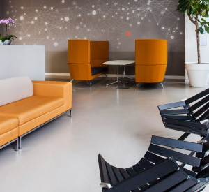 Poured resin office floors