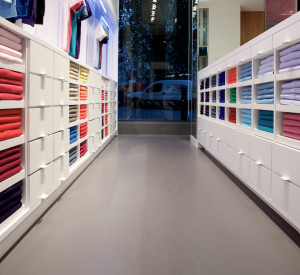 grey resin retail flooring